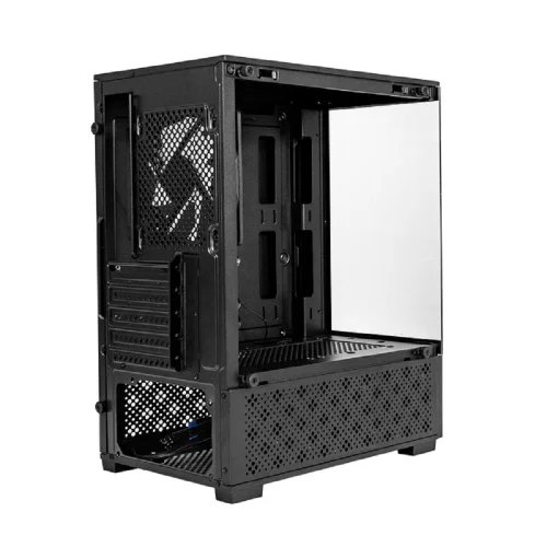 Exegate EX298221RUS Корпус Minitower ExeGate i3 SEA (mATX, без БП, 1*USB+1*USB3.0, HD аудио, черный, 1 вент. 12см с RGB подсветкой, передняя и боковая панели - закаленное стекло) фото 3