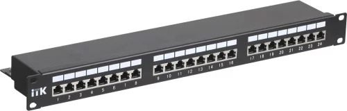 ITK 1U патч-панель кат.5Е STP, 24 порта (Dual), с кабельным органайзером (PP24-1UC5ES-D05)