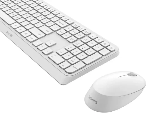 Клавиатура+мышь Philips беспроводной SPT6307W 2.4GHz 104 клав/ 3 кнопки 1600dpi, русская заводская раскладка (SPT6307W/ 87) (SPT6307W/87) фото 4