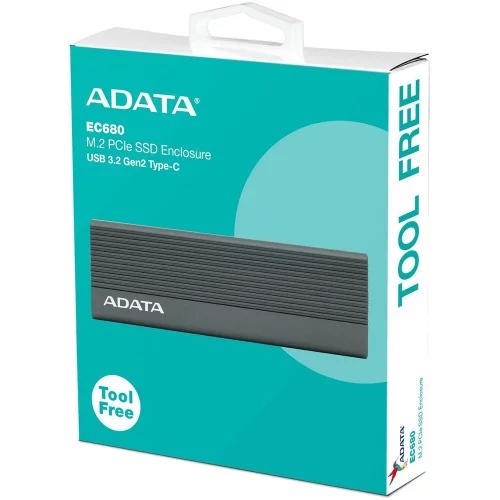 Корпус для HDD/ SSD M.2 ADATA External SSD Enclosure EC680 USB 3.2 Gen2, NVMe/ SATA, RGB, Titanium Grey, RTL (EC680-CCGY) фото 7