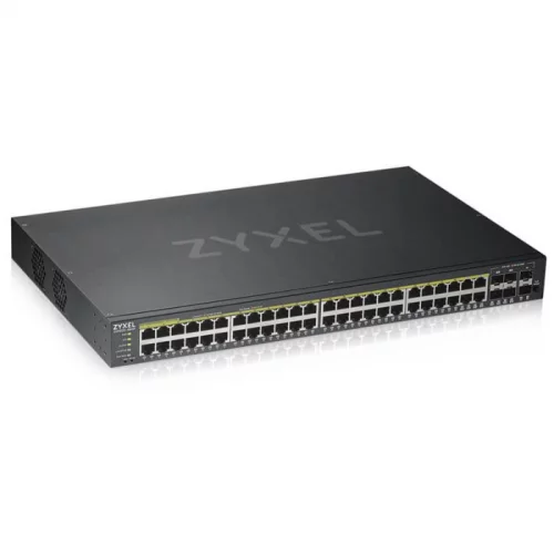 Коммутатор/ ZYXEL GS1920-48HPv2 Hybrid Smart switch PoE+ ZYXEL Nebula Flex, 44xGE PoE+, 4xCombo (SFP/RJ-45 PoE+), 2xSFP, budget PoE 375W, Standalone / cloud management (GS192048HPV2-EU0101F)