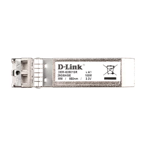 Трансивер/ DEM-S2801SR SFP28 Transceiver, 25GBase-SR, Duplex LC, 850nm, Multi-mode, OM3:70M/OM4:100M (DEM-S2801SR/A1A)