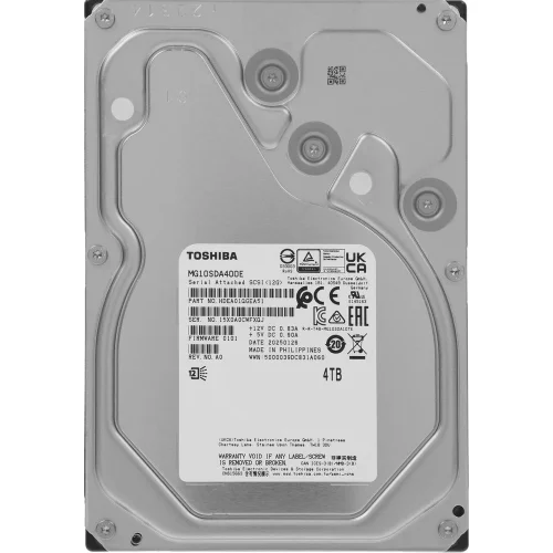 Жесткий диск Toshiba Enterprise HDD 3.5 SAS 4TB, 7200 rpm, 512MB buffer, MG10SDA400E, 1 year