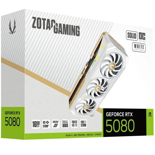 Видеокарта Zotac Bad Pack RTX5080 SOLID OC WHITE ED 16GB GDDR7 256bit 3xDP HDMI 3FAN PREMIUM PACK (ZT-B50800Q-10P|BP) фото 8