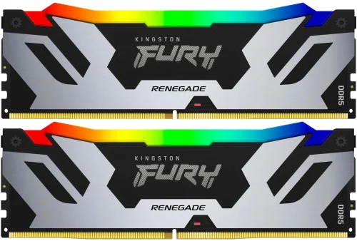 Память оперативная/ Kingston 64GB 6400MT/s DDR5 CL32 DIMM (Kit of 2) FURY Renegade RGB XMP (KF564C32RSAK2-64)