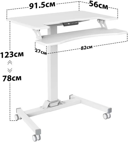 Стол для ноутбука Cactus CS-FDE103WWT электропривод столешница МДФ белый каркас белый 91.5x56x123см