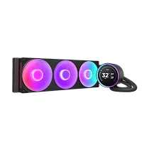 Система жидкостного охлаждения для ПК/ Water Cooling System NZXT Kraken Elite 420 RGB (350W, 420mm, LED temp., Black/ Fans: 3x140mm, 98.61CFM, 34.5dBA, 2000RPM/ Pump height 65mm, 2800RPM, Rad thicknes (RL-KR42E-B2)