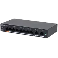 Коммутатор DAHUA DH-CS4010-8ET-60 8-портовый PoE с функцией облачного управления L2, 8xRJ45 100Mb PoE, 2xRJ45 1Gb (uplink), суммарно 60Вт, коммутация 4.8 Гб, MAC-таблица 8К, металл (DH-CS4010-8ET-60)