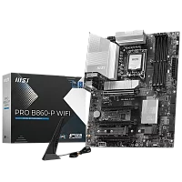 Материнская плата MSI PRO B860-P WIFI B860, LGA1851, 4*DDR5, 4*PCIEx16, 3*M.2, 1*TypeC, 2*USB3.2Gen2, 6*USB3.2Gen1, 8*USB2.0, 4*SATA3.0, 5G, Type-C(DP), DP, HDMI, ATX, RTL