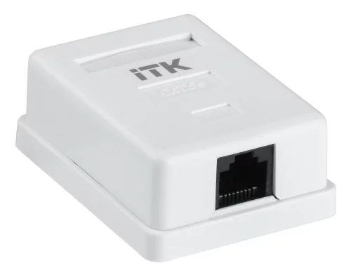 ITK Настенная инф. розетка RJ45, кат.5Е UTP, 1-порт (CS2-1C5EU-12)