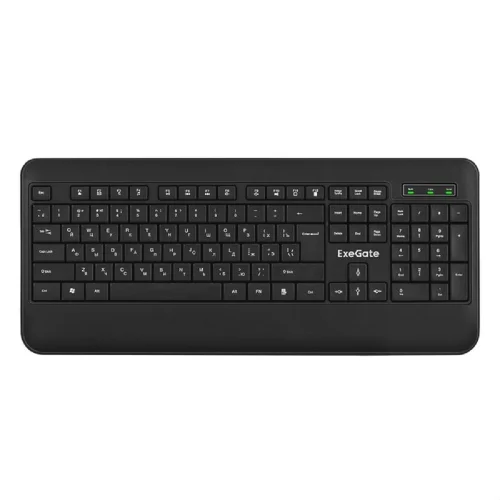 Exegate EX296922RUS Клавиатура ExeGate Professional Standard LY-E5500M (USB, полноразмерная, влагозащищенная, 104кл., Enter большой, подставка под запястья, длина кабеля 1,35м, черная, Color Box) фото 2