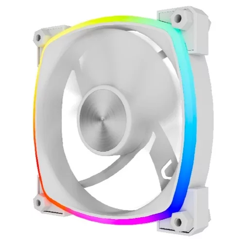 Powercase Вентилятор (M55-12W ARGB) White 120x120x25mm (PWM, 100шт./ кор, 4pin PWM (M+F)+ 3pin ARGB (M+F), 600-1800±10% об/ мин) Bulk фото 3