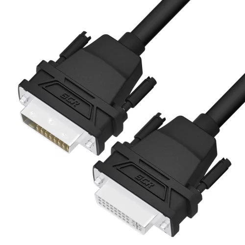 GCR Удлинитель 5.0m DVI-D, черный, DVI/ DVI, 25M/ 25F, FullHD, 28 AWG, GCR-54718
