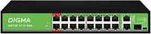 Коммутатор Digma DSP216F-1G-1C-R300 (L2) 16x100Мбит/ с 1x1Гбит/ с 1xКомбо(1000BASE-T/ SFP) 16PoE 16PoE+ 2PoE++ 300W неуправляемый