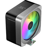 Кулер для процессора/ CPU Cooler Ocypus Delta A40 EX BK Digital (200W, 4-pin PWM, LED temp., 157mm, Al/ Cu, 4x6mm, ARGB, 1x120mm, 60CFM, 31dBA, 1600RPM, S: 1851/ 1700/ 1200/ 115X, AM5/ AM4, black) (DELTA-A40-BK1NAWD00E-GL)