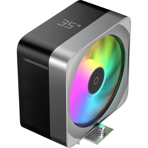 Кулер для процессора/ CPU Cooler Ocypus Delta A40 EX BK Digital (200W, 4-pin PWM, LED temp., 157mm, Al/ Cu, 4x6mm, ARGB, 1x120mm, 60CFM, 31dBA, 1600RPM, S: 1851/ 1700/ 1200/ 115X, AM5/ AM4, black) (DELTA-A40-BK1NAWD00E-GL)