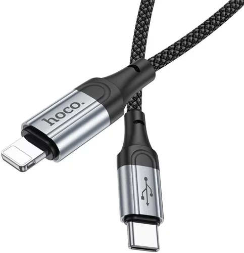 Кабель Hoco X102 Fresh iP USB Type-C (m)-Lightning (m) 1м черный коробка фото 4