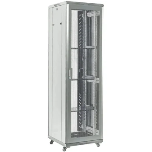 Rexant (04-4288-211) Напольный шкаф 19 42U 800?800, дверь сплошное стекло, серый, RAL 7035