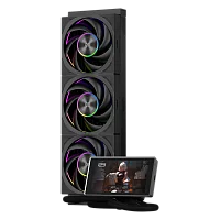 Система охлаждения/ Water Cooling System PCCooler DT360 Max ARGB Display BK (300W, 360mm, LED, Black, ARGB/ Fans: 3x120mm, 83CFM, 33.1dBA, 3000RPM/ Pump height 63mm, 15dBA, 2600RPM, Rad thickness 27mm