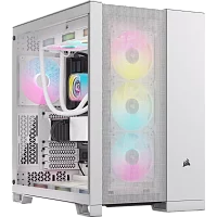 Корпус без блока питания/ Case Corsair 6500D Airflow, Midi-Tower, TG, no fan, 4xUSB-A 3.2, 1xUSB 3.2 Type-C, E-ATX, ATX, mATX, mITX White (CC-9011260-WW)