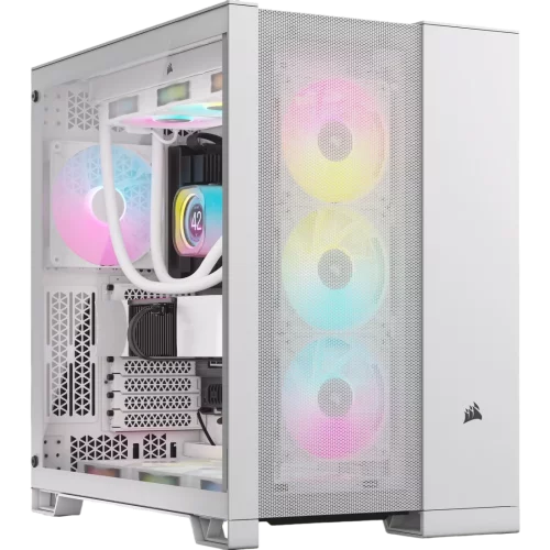 Корпус без блока питания/ Case Corsair 6500D Airflow, Midi-Tower, TG, no fan, 4xUSB-A 3.2, 1xUSB 3.2 Type-C, E-ATX, ATX, mATX, mITX White (CC-9011260-WW)