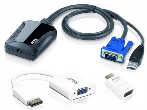 ATEN Laptop USB KVM Console Crash Cart AdapterVC925 kit (CV211CP-AT)