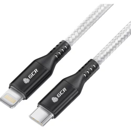 GCR Кабель 0.5m Type C-C, для MacBook 18W, черный, корпус relief, черный ПВХ, GCR-53118