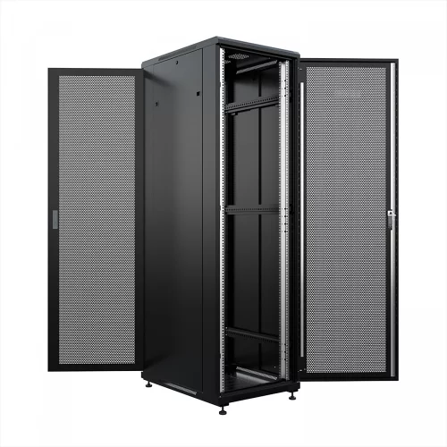 Шкаф напольный универсальный серверный ONTEK TC 42U 600х1000мм, 4 профиля 19, двери перфорированная и перфорированная, боковые стенки съемные (TC42U61PPDRSWAS-9005)