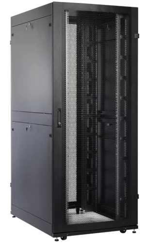 ЦМО Шкаф серверный ПРОФ напольный 42U (800x1000) дверь перфор. 2 шт., черный, в сборе (ШТК-СП-42.8.10-44АА-9005)