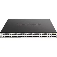 Коммутатор/ DGS-1210-52MP/F Smart L2 Switch 48х1000Base-T PoE, 4хCombo 1000Base-T/SFP, PoE Budget 370W, Compact CLI (DGS-1210-52MP/F4A)