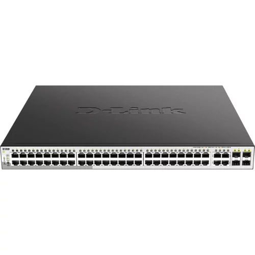 Коммутатор/ DGS-1210-52MP/F Smart L2 Switch 48х1000Base-T PoE, 4хCombo 1000Base-T/SFP, PoE Budget 370W, Compact CLI (DGS-1210-52MP/F4A)