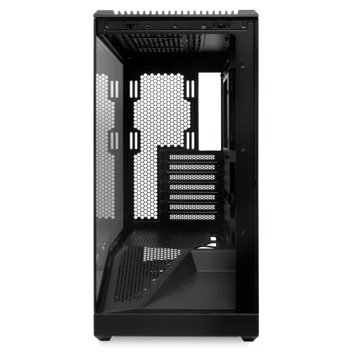 Корпус без блока питания/ Case HSPD F711, Panoramic Full Tower, Black, TG, 0.7 SPCC, no fans ATX, mATX, mITX 190/ 420/ 280mm 2x2.5, 2x3.5, 7xPCI 1xUSB-A 3.0, 1xUSB-C 445x235x475mm (F711-TGBK) фото 8