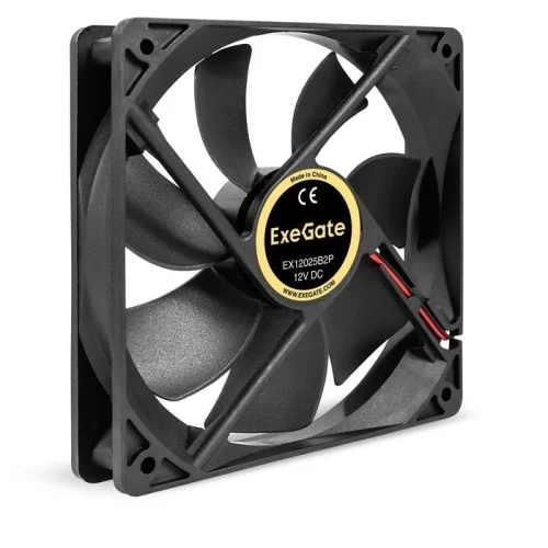 Exegate EX295242RUS Вентилятор 12В DC ExeGate EX12025B2P (120x120x25 мм, 2-Ball (двойной шарикоподшипник), 2pin, 1550RPM, 25dBA)
