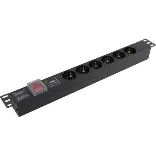 Exegate EX280832RUS Блок розеток ExeGate ServerPro PDU-19H607 Al-6S-C14-SW-SPD1, 19,1U,алюм, 6Schuko, С14, SPD1