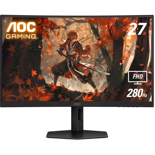 МОНИТОР 27 AOC C27G4ZXU Black с поворотом экрана (VA, изогнутый, 1920x1080, 280Hz, 0.3 ms, 178°/ 178°, 300 cd/ m, 80M:1)