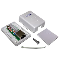 Настенная розетка, 1 порт RJ-45 категории 6, STP, белая (TWT-SM1-45/ S6-WH) (TWT-SM1-45/S6-WH)