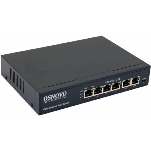 SW-20600(80W) PoE коммутатор Fast Ethernet на 6 RJ45 портов. (OSN-13231)