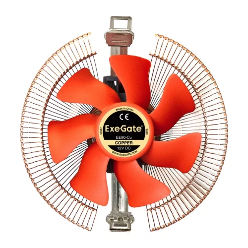 Exegate EX286151RUS Кулер ExeGate EE90-Cu (Al+Copper, LGA775/ 1150/ 1151/ 1155/ 1156/ 1200/ AM2/ AM2+/ AM3/ AM3+/ AM4/ FM1/ FM2/ 754/ 939/ 940, TDP 80W, Fan 90mm, 2200RPM, Hydro bearing, 3pin, 22db, 265г, с термопас фото 2