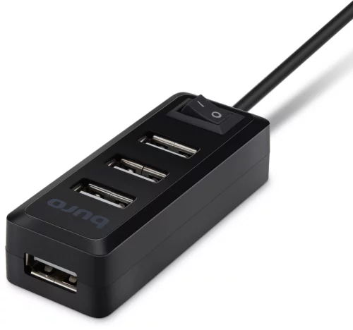 Разветвитель USB 2.0 Buro BU-HUB4-0.5L-U2.0 4порт. черный фото 5