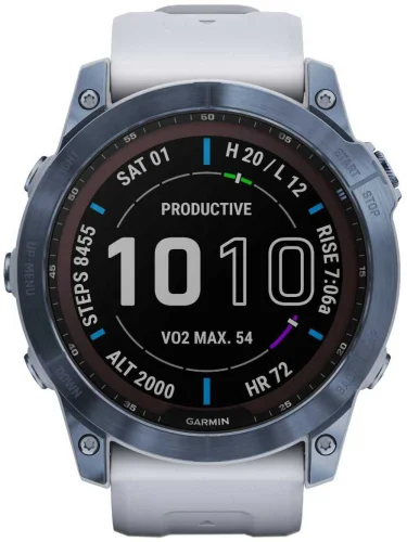 Смарт-часы Garmin Fenix 7X 1.4 корп.синий рем.белый (010-02541-15)