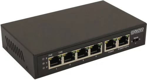 PoE Коммутатор/удлинитель OSNOVO SW-20600/D PoE Коммутатор/ удлинитель Fast Ethernet на 6 портов с питанием по PoE. Порты: 4 х FE (10/100 Base-T) с поддержкой PoE, 1 x FE (10/100 Base-T) Uplink с поддержкой питания по PoE (до