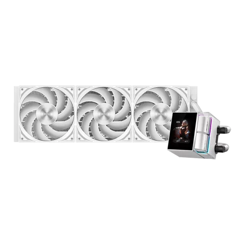 Система охлаждения/ Water Cooling System PCCooler DS360 Display WH (310W, 360mm, LED, White, ARGB Pump/ Fans: 3x120mm, 90.56CFM, 39.8dBA, 2500RPM/ Pump height 65mm, 15dBA, 2600RPM, Rad thickness 27mm/