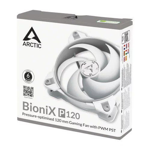 Вентилятор Arctic Cooling ARCTIC BioniX P120 (Grey/ White) PWM 200 - 2100 RPM - retail (ACFAN00167A) фото 5