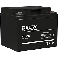 Батарея DELTA серия DT, DT 1240, напряжение 12В, емкость 40Ач (разряд 20 часов), макс. ток разряда (5 сек.) 530А, макс. ток заряда 12А, свинцово-кислотная типа AGM, клеммы под болт М6, ДxШxВ 196х166х173мм., вес 12.9кг., срок службы 7-10 лет./ Battery DEL