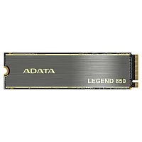 Твердотельный накопитель/ ADATA SSD LEGEND 850, 1TB, M.2(22x80mm), NVMe 1.4, PCIe 4.0 x4, 3D NAND, R/W 5000/4500MB/s, IOPs 400 000/550 000, TBW 1000, DWPD 0.54, with Heat Sink (5 лет) (ALEG-850-1TCS)