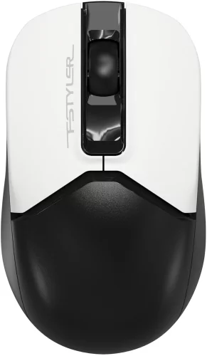 Мышь A4Tech Fstyler FB12S черный/ белый оптическая (1200dpi) silent беспроводная BT/ Radio USB (3but) (FB12S USB PANDA)