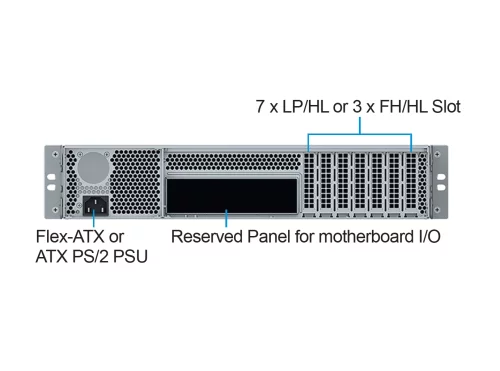 Серверный корпус/ 2U short chassis, rackmount, ATX, Micro-ATX and Mini-ITX mb, 2*3.5
