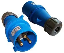 Вилка IEC 309 однофазная, папа, 32A, 250V, разборная, синяя (LAN-IEC-309-32A1P/ M) (LAN-IEC-309-32A1P/M)