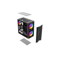 Корпус Компьютер без блока питания/ Case SAMA S30 Black, Midi-Tower, TG, 2x140mm + 1x120mm ARGB, 1xUSB 3.0 + 1xUSB 3.1 Type-C, mATX, mITX Black (S30-BKMPA3X1-GL)