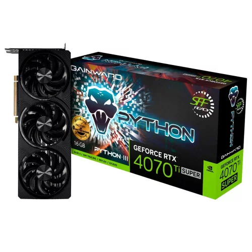 Видеокарта Gainward RTX4070Ti SUPER PYTHON III OC 16GB GDDR6X 256bit 3xDP HDMI 3FAN RTL (NED47TSS19T2-1043T)